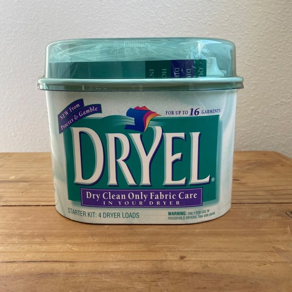 Vintage Dryel Fabric Care Kit 12 Loads Open Box Complete 1997 Home Dry Cleaner